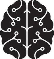Artificial Intelligence icon symbol vector image. Illustration of the brain robot learning human smart algorithm design image.