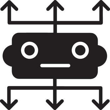 Artificial Intelligence icon symbol vector image. Illustration of the brain robot learning human smart algorithm design image.
