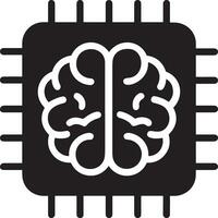 Artificial Intelligence icon symbol vector image. Illustration of the brain robot learning human smart algorithm design image.