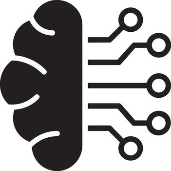 Artificial Intelligence icon symbol vector image. Illustration of the brain robot learning human smart algorithm design image.