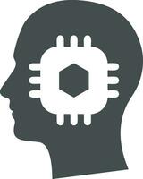 Artificial Intelligence icon symbol vector image. Illustration of the brain robot learning human smart algorithm design image.