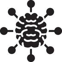 Artificial Intelligence icon symbol vector image. Illustration of the brain robot learning human smart algorithm design image.