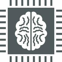 Artificial Intelligence icon symbol vector image. Illustration of the brain robot learning human smart algorithm design image.