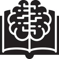 Artificial Intelligence icon symbol vector image. Illustration of the brain robot learning human smart algorithm design image.