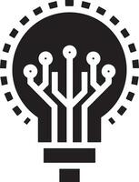 Artificial Intelligence icon symbol vector image. Illustration of the brain robot learning human smart algorithm design image.