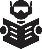 Artificial Intelligence icon symbol vector image. Illustration of the brain robot learning human smart algorithm design image.
