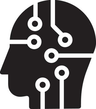 artificial inteligencia icono símbolo vector imagen. ilustración de el cerebro robot aprendizaje humano inteligente algoritmo diseño imagen.