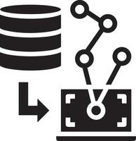 Artificial Intelligence icon symbol vector image. Illustration of the brain robot learning human smart algorithm design image.