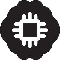 Artificial Intelligence icon symbol vector image. Illustration of the brain robot learning human smart algorithm design image.