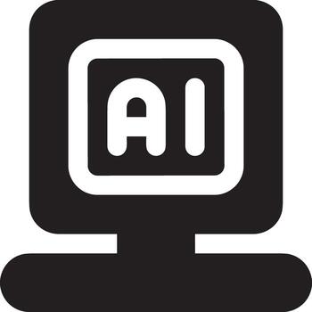 artificial inteligencia icono símbolo vector imagen. ilustración de el cerebro robot aprendizaje humano inteligente algoritmo diseño imagen.