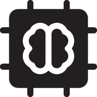 Artificial Intelligence icon symbol vector image. Illustration of the brain robot learning human smart algorithm design image.