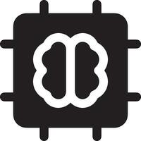 Artificial Intelligence icon symbol vector image. Illustration of the brain robot learning human smart algorithm design image.