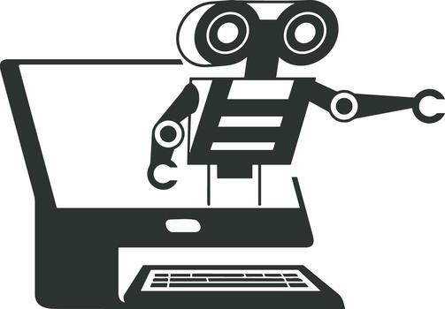 artificial inteligencia icono símbolo vector imagen. ilustración de el cerebro robot aprendizaje humano inteligente algoritmo diseño imagen.