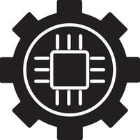 Artificial Intelligence icon symbol vector image. Illustration of the brain robot learning human smart algorithm design image.