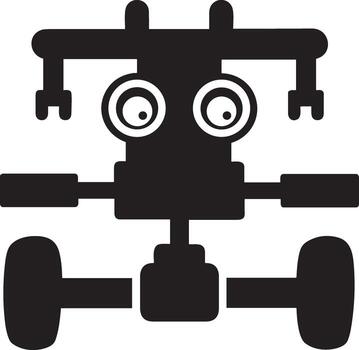 Artificial Intelligence icon symbol vector image. Illustration of the brain robot learning human smart algorithm design image.