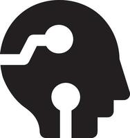 Artificial Intelligence icon symbol vector image. Illustration of the brain robot learning human smart algorithm design image.