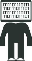 Artificial Intelligence icon symbol vector image. Illustration of the brain robot learning human smart algorithm design image.