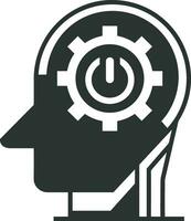 Artificial Intelligence icon symbol vector image. Illustration of the brain robot learning human smart algorithm design image.