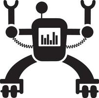 Artificial Intelligence icon symbol vector image. Illustration of the brain robot learning human smart algorithm design image.