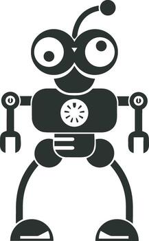 Artificial Intelligence icon symbol vector image. Illustration of the brain robot learning human smart algorithm design image.