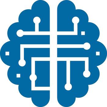 Artificial Intelligence icon symbol vector image. Illustration of the brain robot learning human smart algorithm design image.
