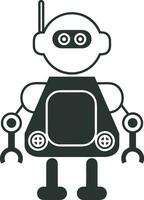 Artificial Intelligence icon symbol vector image. Illustration of the brain robot learning human smart algorithm design image.