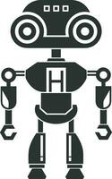 Artificial Intelligence icon symbol vector image. Illustration of the brain robot learning human smart algorithm design image.