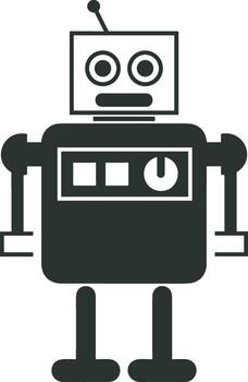 Artificial Intelligence icon symbol vector image. Illustration of the brain robot learning human smart algorithm design image.