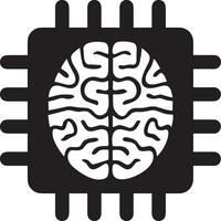 Artificial Intelligence icon symbol vector image. Illustration of the brain robot learning human smart algorithm design image.