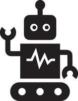 Artificial Intelligence icon symbol vector image. Illustration of the brain robot learning human smart algorithm design image.