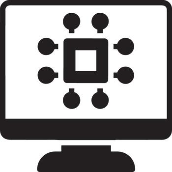 Artificial Intelligence icon symbol vector image. Illustration of the brain robot learning human smart algorithm design image.