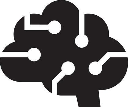 artificial inteligencia icono símbolo vector imagen. ilustración de el cerebro robot aprendizaje humano inteligente algoritmo diseño imagen.