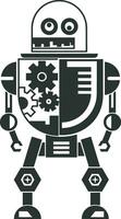 Artificial Intelligence icon symbol vector image. Illustration of the brain robot learning human smart algorithm design image.