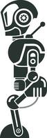 Artificial Intelligence icon symbol vector image. Illustration of the brain robot learning human smart algorithm design image.