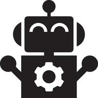 Artificial Intelligence icon symbol vector image. Illustration of the brain robot learning human smart algorithm design image.