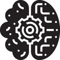 Artificial Intelligence icon symbol vector image. Illustration of the brain robot learning human smart algorithm design image.