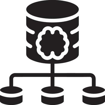 artificial inteligencia icono símbolo vector imagen. ilustración de el cerebro robot aprendizaje humano inteligente algoritmo diseño imagen.