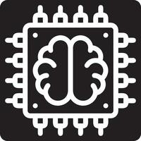 Artificial Intelligence icon symbol vector image. Illustration of the brain robot learning human smart algorithm design image.