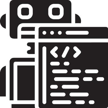 Artificial Intelligence icon symbol vector image. Illustration of the brain robot learning human smart algorithm design image.