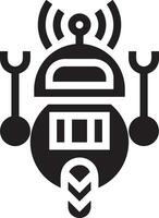 Artificial Intelligence icon symbol vector image. Illustration of the brain robot learning human smart algorithm design image.