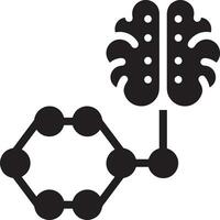 Artificial Intelligence icon symbol vector image. Illustration of the brain robot learning human smart algorithm design image.