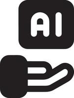 Artificial Intelligence icon symbol vector image. Illustration of the brain robot learning human smart algorithm design image.