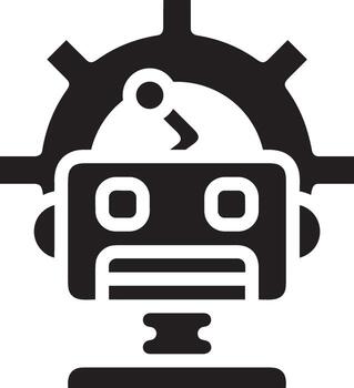 artificial inteligencia icono símbolo vector imagen. ilustración de el cerebro robot aprendizaje humano inteligente algoritmo diseño imagen.