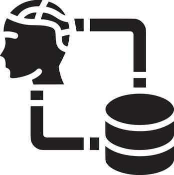Artificial Intelligence icon symbol vector image. Illustration of the brain robot learning human smart algorithm design image.