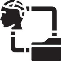 Artificial Intelligence icon symbol vector image. Illustration of the brain robot learning human smart algorithm design image.