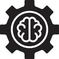 Artificial Intelligence icon symbol vector image. Illustration of the brain robot learning human smart algorithm design image.