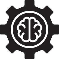 Artificial Intelligence icon symbol vector image. Illustration of the brain robot learning human smart algorithm design image.