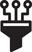Artificial Intelligence icon symbol vector image. Illustration of the brain robot learning human smart algorithm design image.