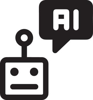 artificial inteligencia icono símbolo vector imagen. ilustración de el cerebro robot aprendizaje humano inteligente algoritmo diseño imagen.