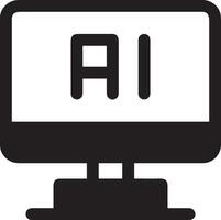 Artificial Intelligence icon symbol vector image. Illustration of the brain robot learning human smart algorithm design image.